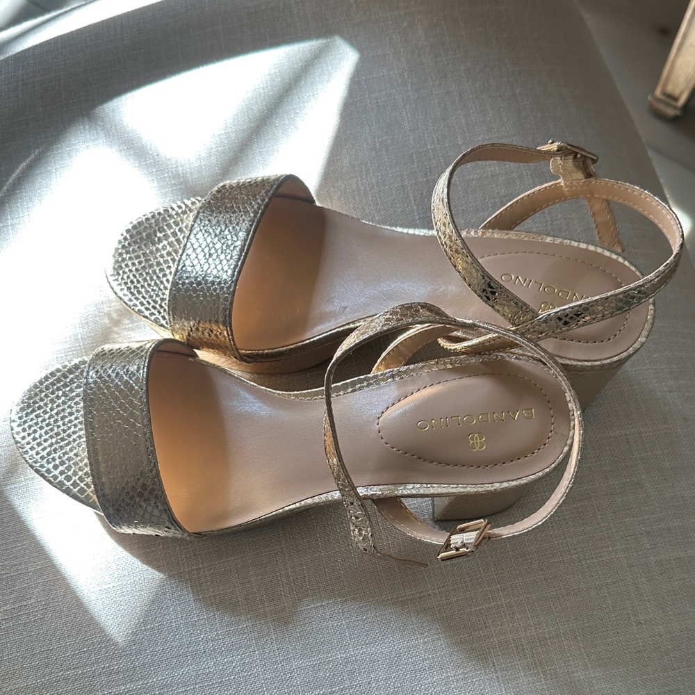 Bandolino Metallic Wedge Sandals